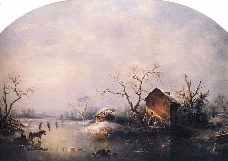 unknow artist Winter Scene oil painting image